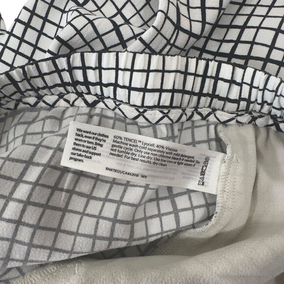 Eileen Fisher Women SZ L/G Textured Crepe Grid Slouchy Cropped Pants - Picture 4 of 15